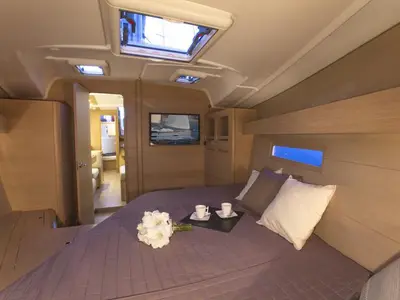 Cabin on Freedom, a Dufour 410 GL sailboat at Athens, Greece