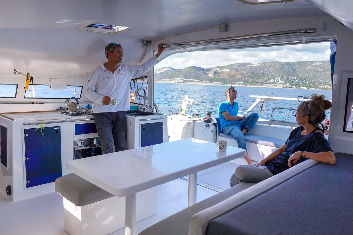 Spirit of Family, a Marsaudon Composites TS 42 catamaran at Sitges, Spain
