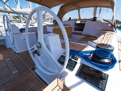 Sasha, a Elan Impression 50 sailboat at Biograd na Moru, Croatia