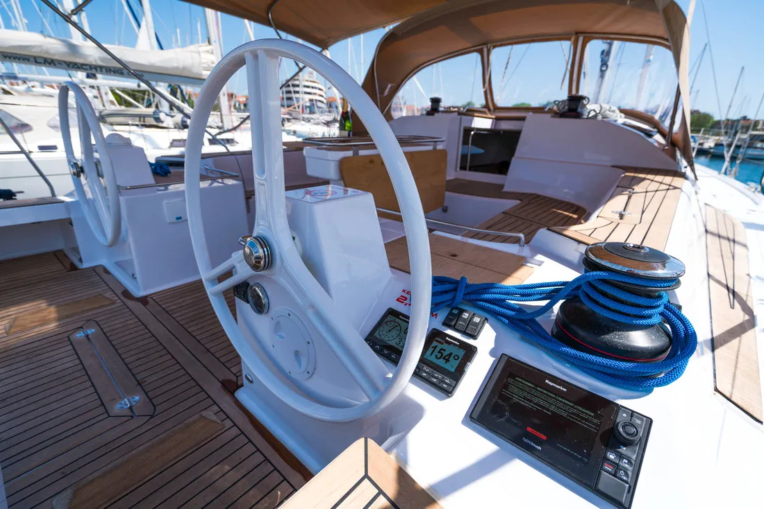 Sasha, a Elan Impression 50 sailboat at Biograd na Moru, Croatia