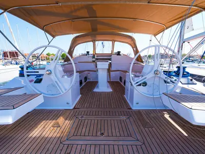 Sasha, a Elan Impression 50 sailboat at Biograd na Moru, Croatia