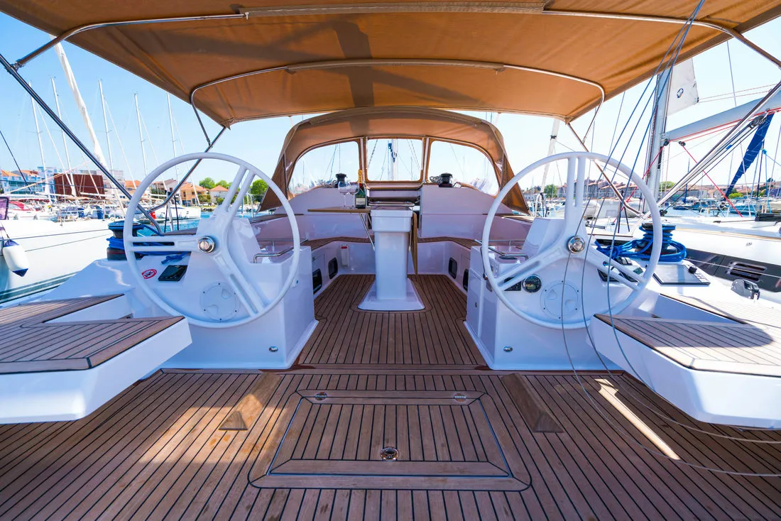 Sasha, a Elan Impression 50 sailboat at Biograd na Moru, Croatia