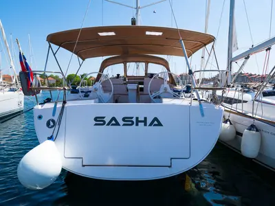 Sasha, a Elan Impression 50 sailboat at Biograd na Moru, Croatia