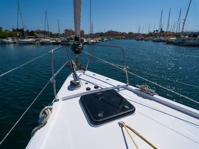 Sasha, a Elan Impression 50 sailboat at Biograd na Moru, Croatia