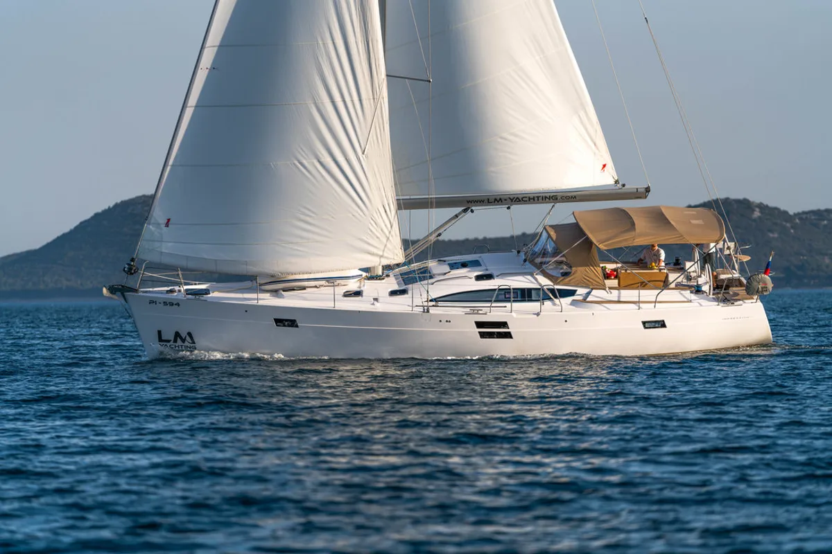 Sasha, a Elan Impression 50 sailboat at Biograd na Moru, Croatia