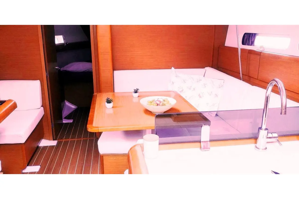 Salon of ARIES, a Jeanneau Sun Odyssey 409 sailboat at Baška Voda, Croatia