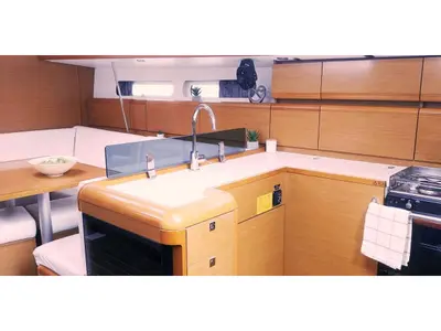 Galley of ARIES, a Jeanneau Sun Odyssey 409 sailboat at Baška Voda, Croatia