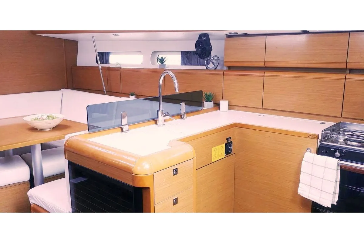 Galley of ARIES, a Jeanneau Sun Odyssey 409 sailboat at Baška Voda, Croatia