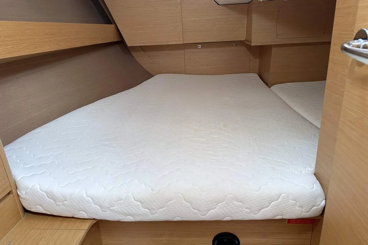 Cabin on Lia, a Dufour 382 GL sailboat at Barth, Germany