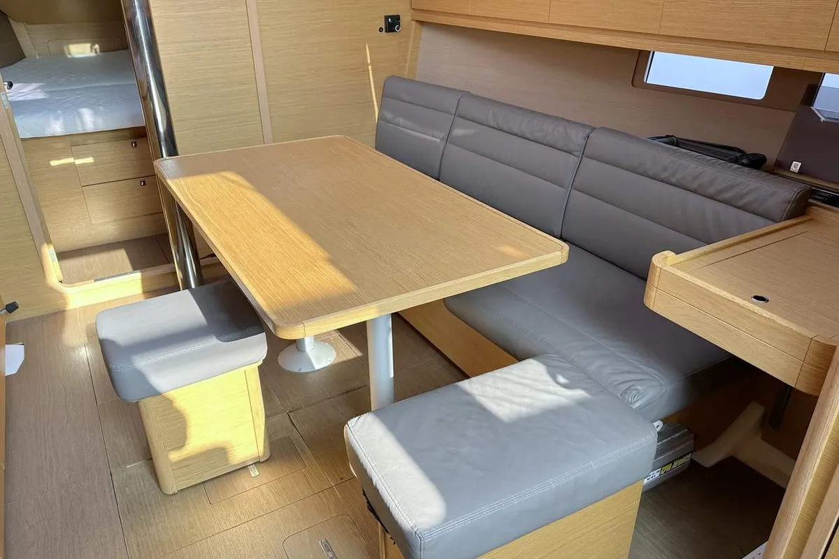 Salon of Lia, a Dufour 382 GL sailboat at Barth, Germany