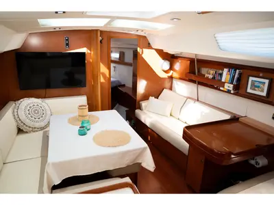 Salon of Anegada, a Beneteau Oceanis 46 sailboat at Athens, Greece