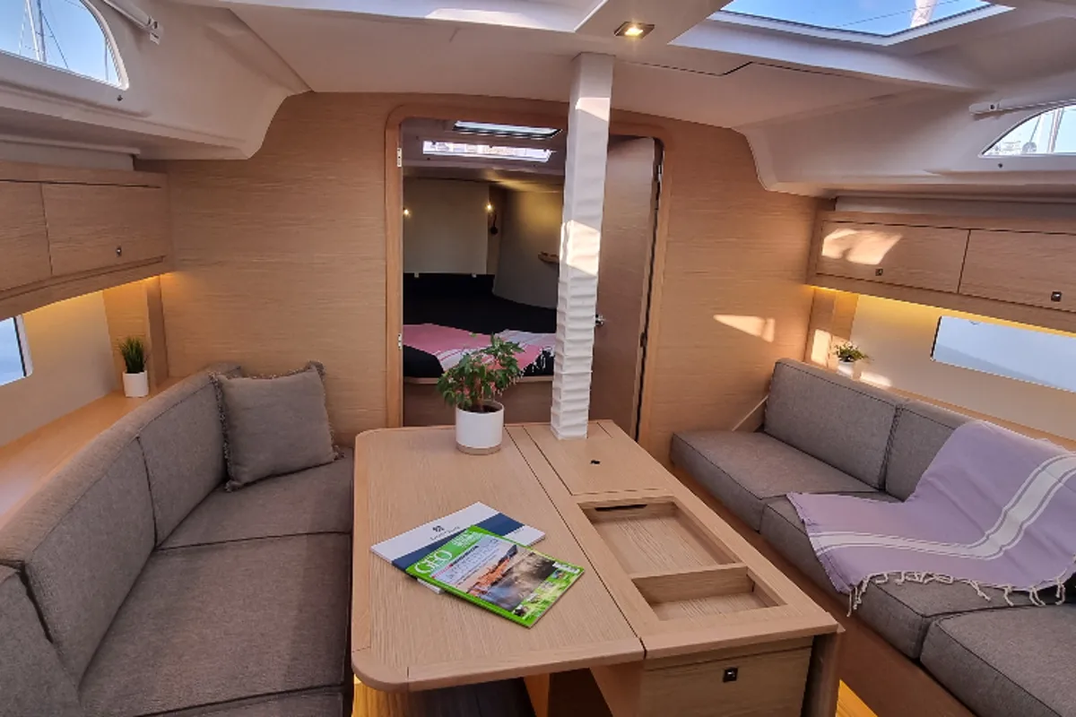 Salon of Flavours of the sea, a Dufour 37 sailboat at Vallauris, France