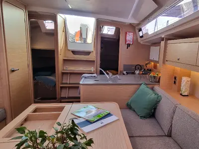 Salon of Flavours of the sea, a Dufour 37 sailboat at Vallauris, France