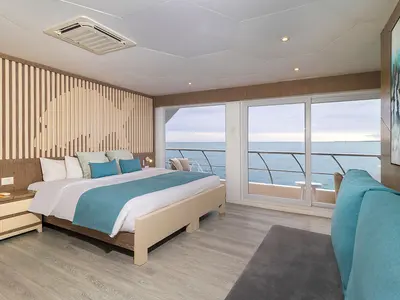 Cabin on Elite, a Gulet Power Catamaran catamaran at Parroquia Puerto Baquerizo Moreno, Ecuador