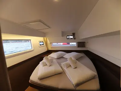 Cabin on Odessa, a Lagoon 42 catamaran at Ibiza, Spain
