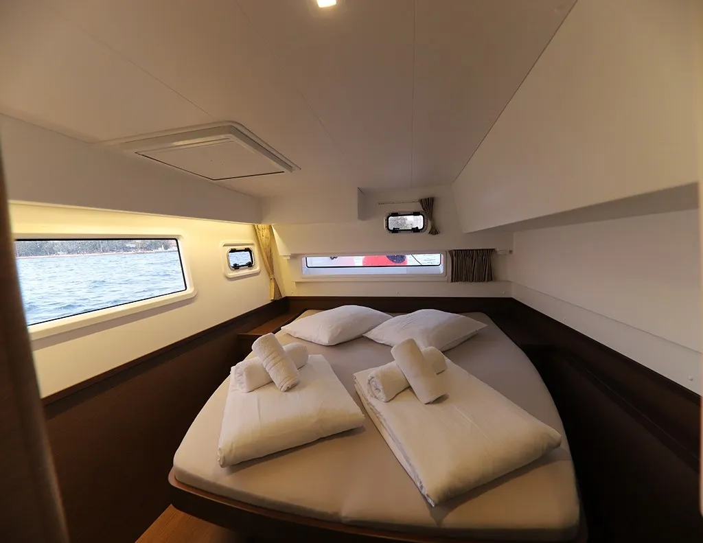 Cabin on Odessa, a Lagoon 42 catamaran at Ibiza, Spain