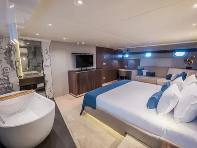 Salon of Clase Azul, a Luxury Sailing Yacht sailboat at Split, Croatia