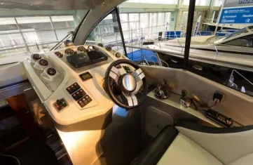 Cockpit of Marta VI, a Grginić jahte Mirakul 40 motor yacht at Split, Croatia