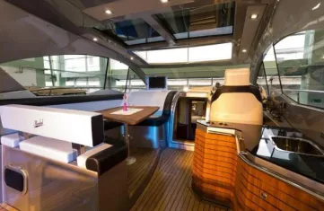 Salon of Marta VI, a Grginić jahte Mirakul 40 motor yacht at Split, Croatia