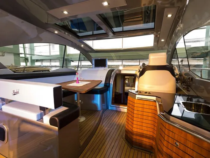 Salon of Marta VI, a Grginić jahte Mirakul 40 motor yacht at Split, Croatia