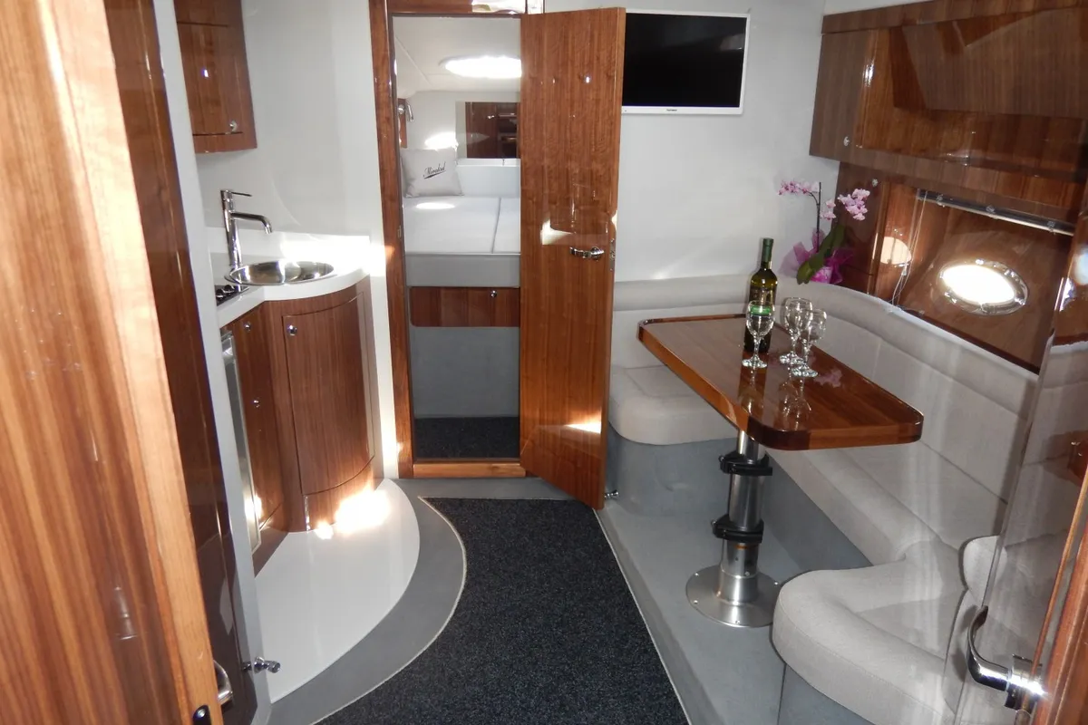 Salon of Marta VI, a Grginić jahte Mirakul 40 motor yacht at Split, Croatia