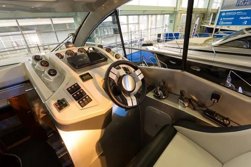 Cockpit of Marta VI, a Grginić jahte Mirakul 40 motor yacht at Split, Croatia