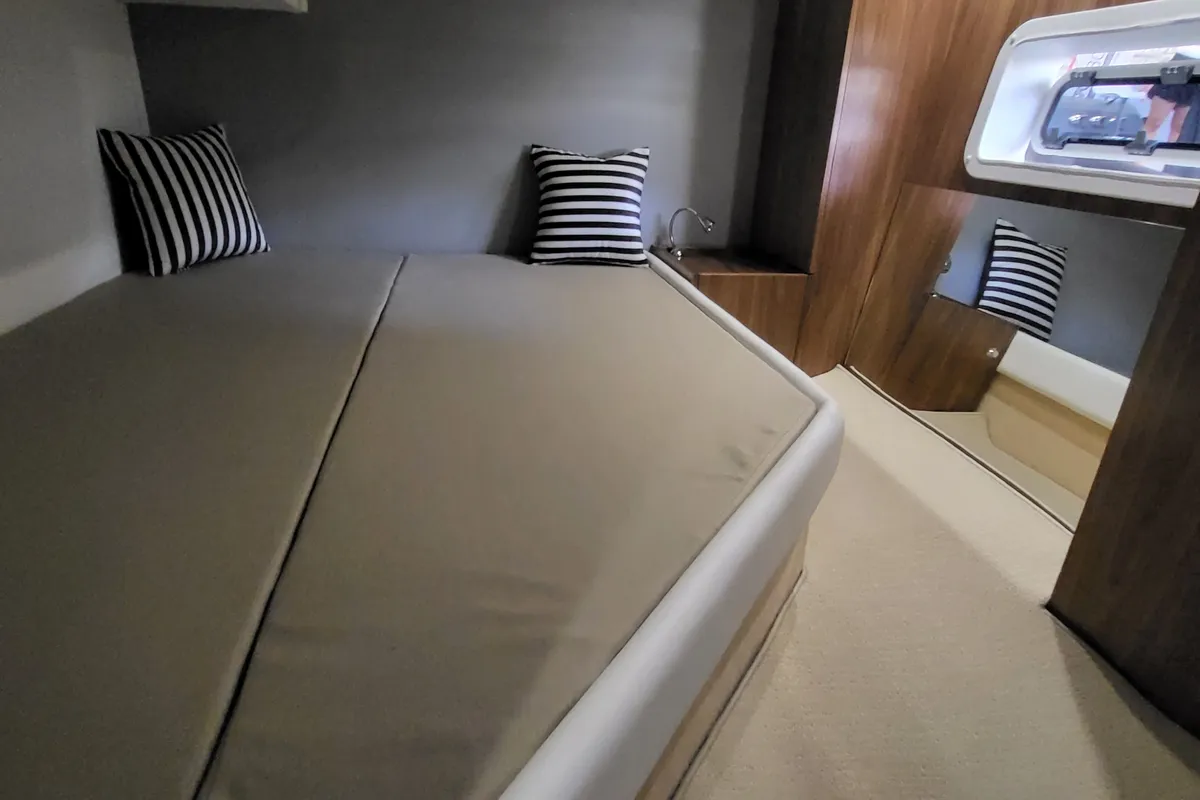 Cabin on Marta VI, a Grginić jahte Mirakul 40 motor yacht at Split, Croatia