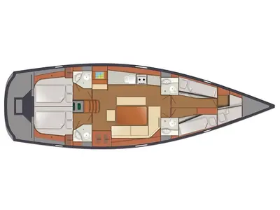 Floor plan of Arctic Light, a Delphia 47 sailboat at Tromsø, Norway
