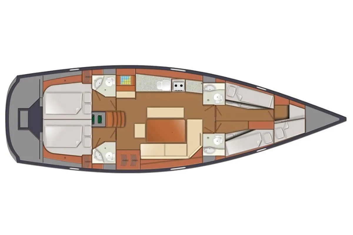 Floor plan of Arctic Light, a Delphia 47 sailboat at Tromsø, Norway