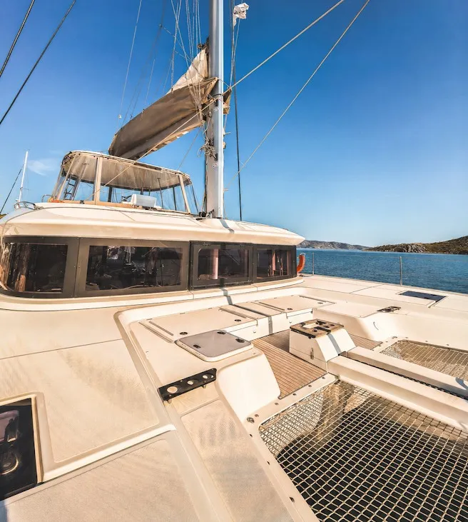 Alpha, a Lagoon 51 catamaran at Agios Stefanos, Greece