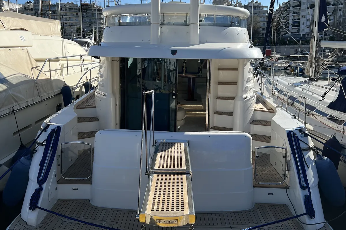 Bliss, a Fairline Boats Squadron 52 motor yacht at Piraeus, Greece