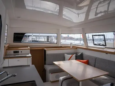 Salon of Adva, a Excess 11 catamaran at Toulon, France