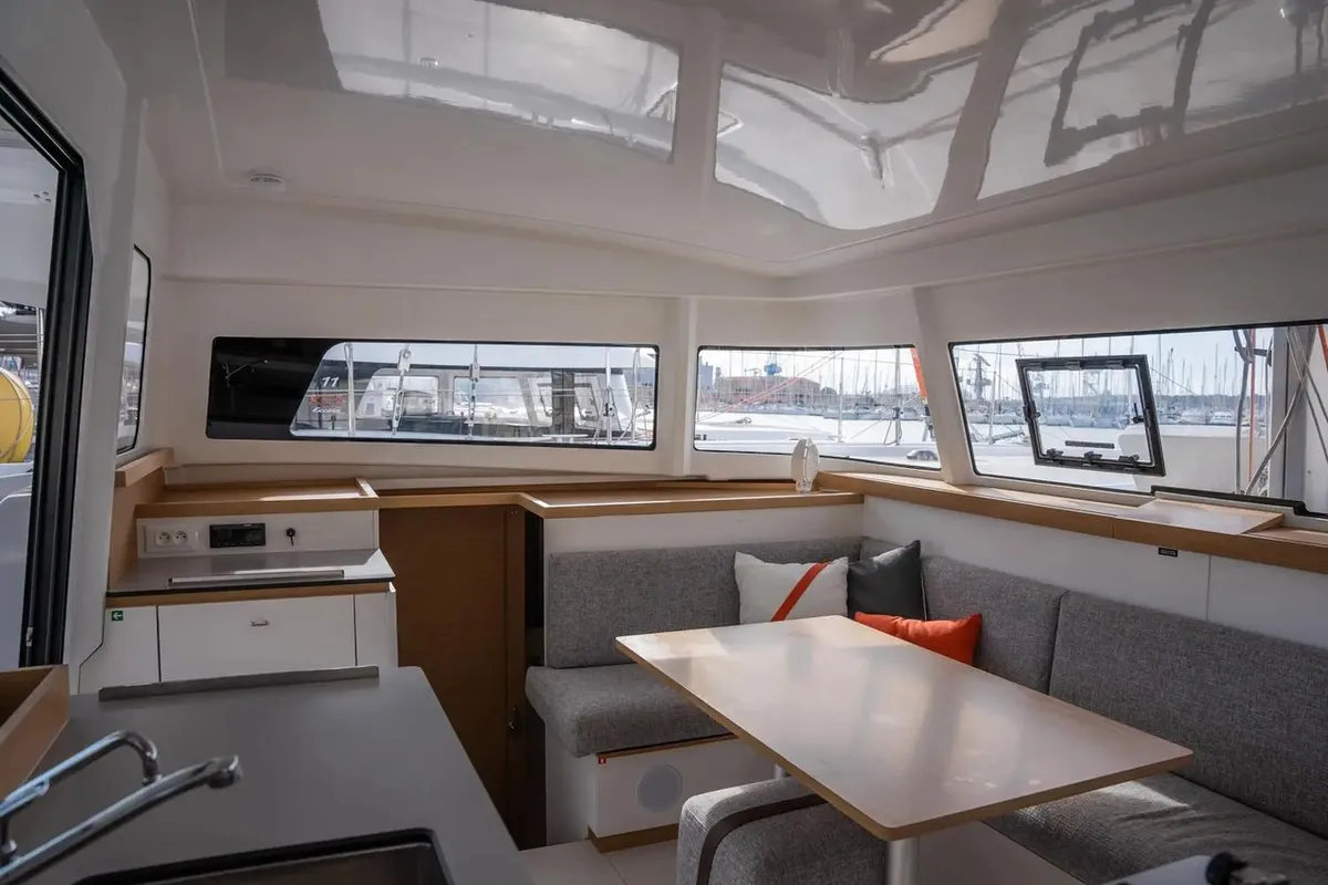 Salon of Adva, a Excess 11 catamaran at Toulon, France