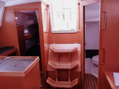 Galley of Saona, a Bavaria Cruiser 34 sailboat at Palma de Mallorca, Spain