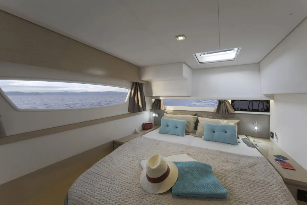 Cabin on Valhalla, a Fountaine Pajot Saba 50 catamaran at Road Town, British Virgin Islands