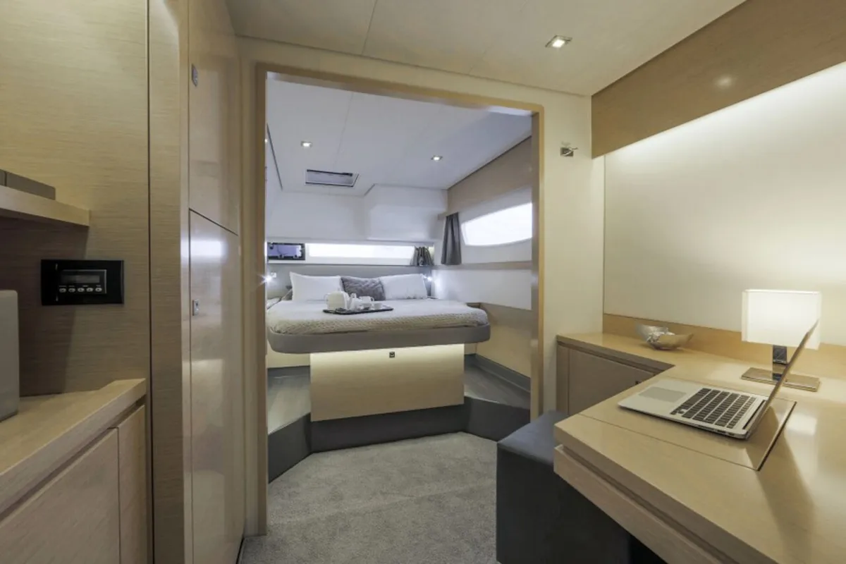 Cabin on Valhalla, a Fountaine Pajot Saba 50 catamaran at Road Town, British Virgin Islands