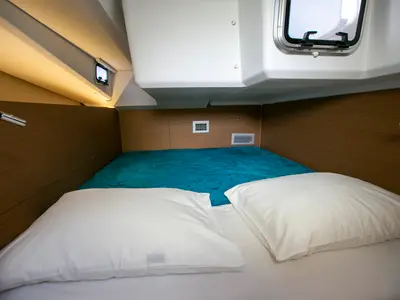 Cabin on BLACK BIRD, a Jeanneau Sun Odyssey 440 sailboat at Sipias Municipal Unit, Greece