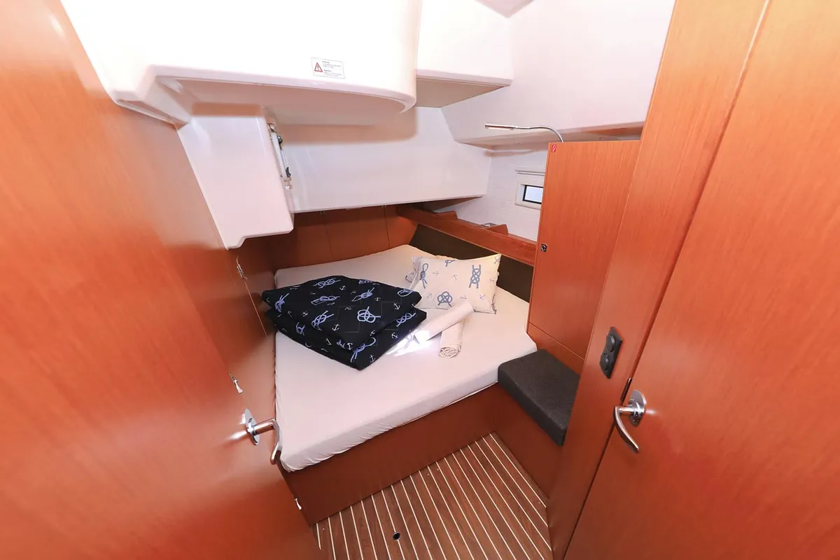 Cabin on Evodia 1, a Bavaria Cruiser 46 sailboat at Grad Biograd na Moru, Croatia