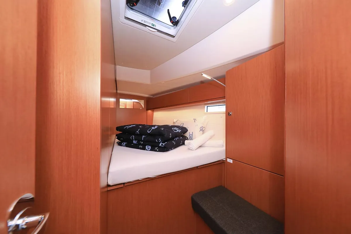 Cabin on Evodia 1, a Bavaria Cruiser 46 sailboat at Grad Biograd na Moru, Croatia