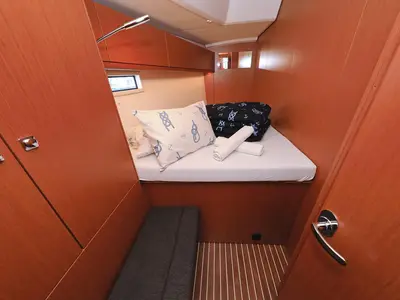 Cabin on Evodia 1, a Bavaria Cruiser 46 sailboat at Grad Biograd na Moru, Croatia