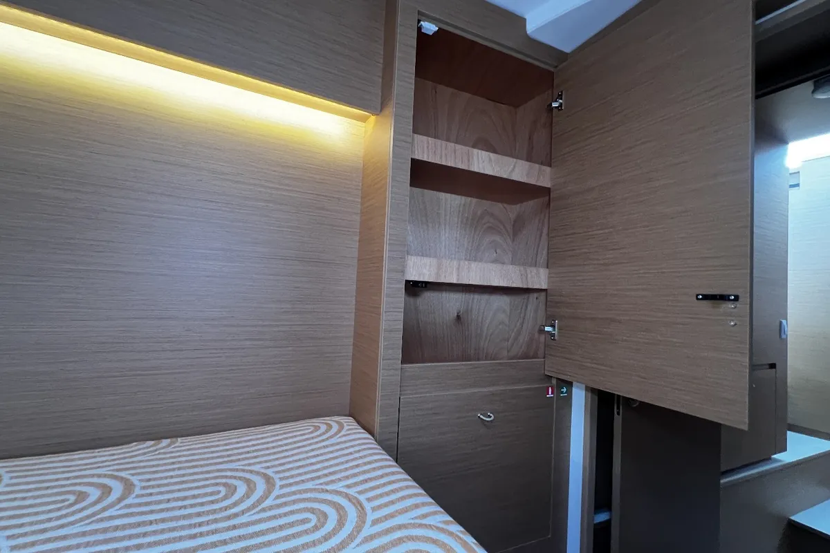 Cabin on SMOTA, a Excess 11 catamaran at Fethiye, Turkey