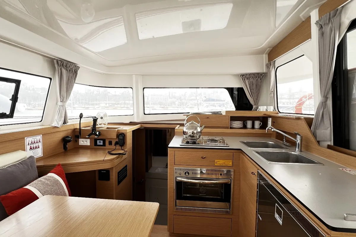 Galley of SMOTA, a Excess 11 catamaran at Fethiye, Turkey