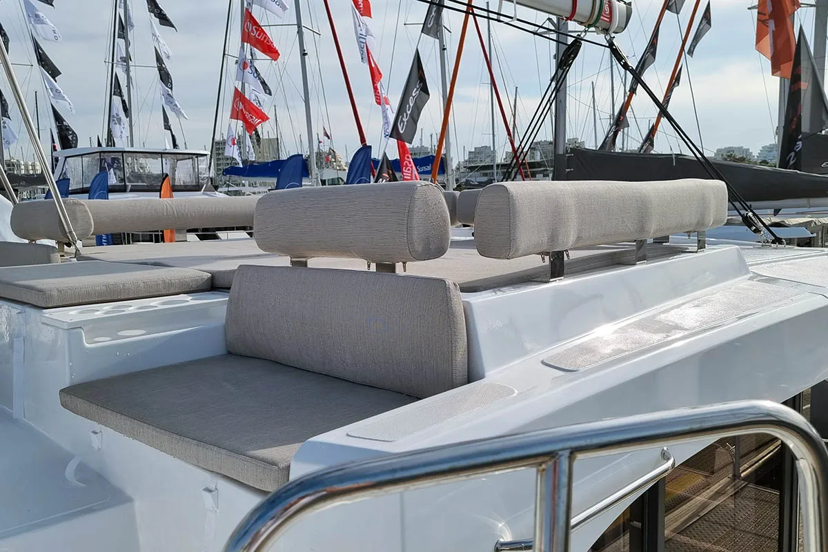 Deck of Wanderer, a Bali Catspace catamaran at Road Town, British Virgin Islands