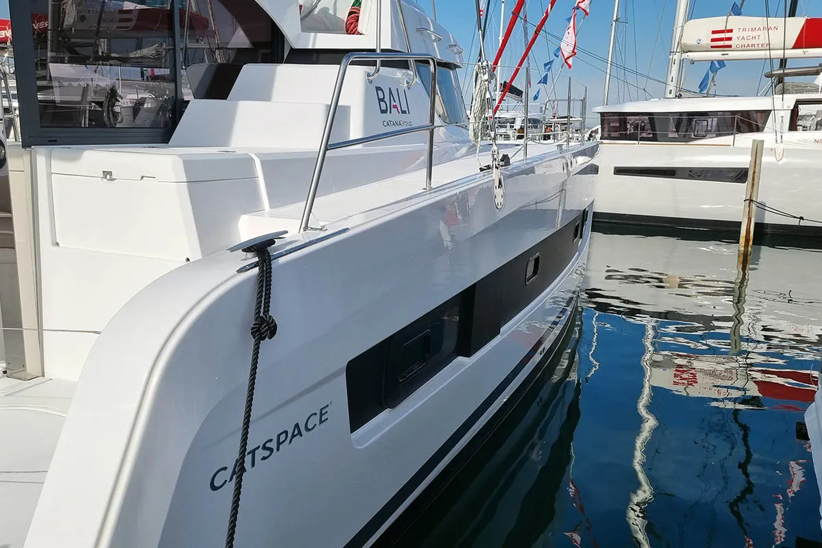 Exterior view of Wanderer, a Bali Catspace catamaran at Road Town, British Virgin Islands