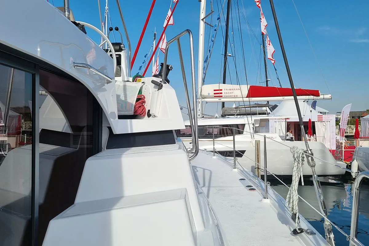 Exterior view of Wanderer, a Bali Catspace catamaran at Road Town, British Virgin Islands
