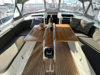 Cockpit of Zsiber, a Hanse 455 sailboat at Grad Biograd na Moru, Croatia