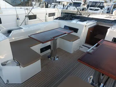 Deck of Roza Deflores 2, a Bavaria C50 sailboat at Split, Croatia