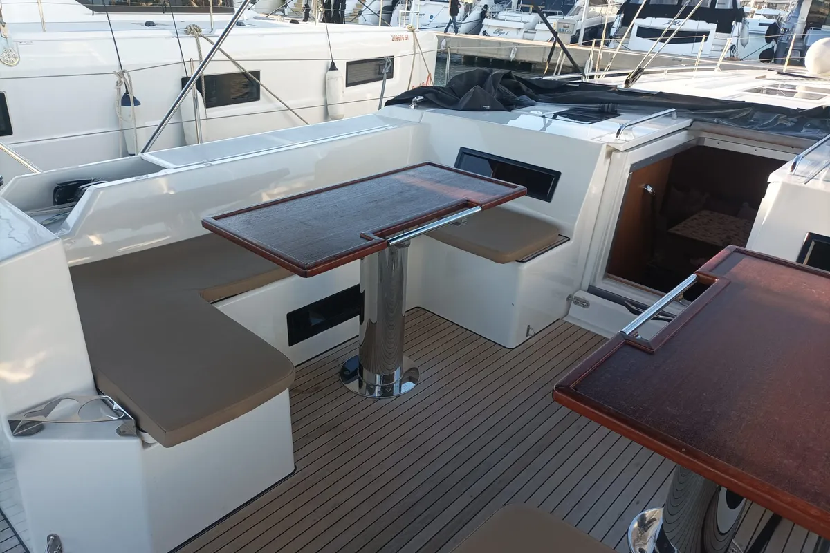 Deck of Roza Deflores 2, a Bavaria C50 sailboat at Split, Croatia