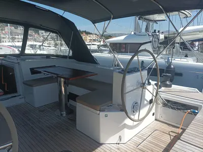 Cockpit of Roza Deflores 2, a Bavaria C50 sailboat at Split, Croatia