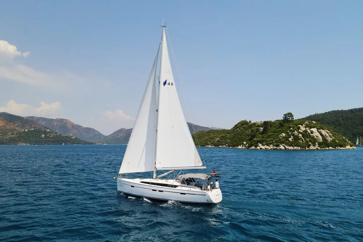 Leisure, a Bavaria Cruiser 46 sailboat at Marmaris, Turkey